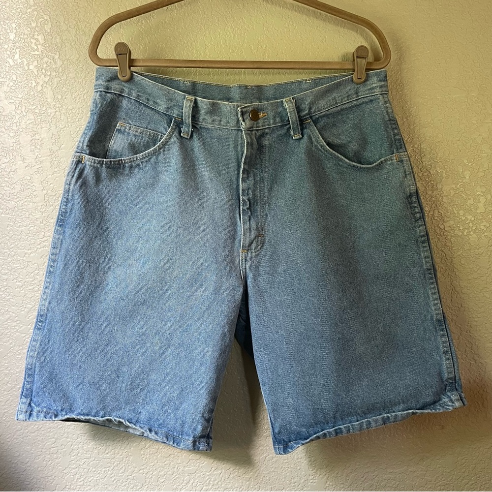 Wrangler Womens 34 90s 100% Cotton High Rise Casual Denim Jean Bermuda Mom Short